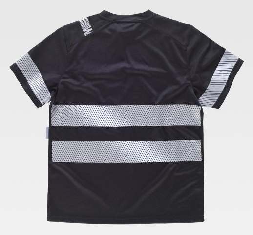 Camiseta Técnica Negra Bandas Reflectantes - TC9243