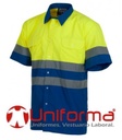 [TC3812] Camisa Alta Visibilidad Manga Corta - TC3812 (Amarillo / Azul Royal)