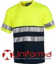 Camiseta bicolor con bandas reflectantes TC3941
