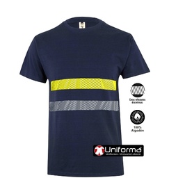 [UN103] Camiseta Algodón Bandas con Reflectantes y de Alta Visibilidad - UN103